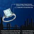 thumbnail image 2 of Gem Stone King 5.50 Ct Emerald Cut Sky Blue Topaz 14K White Gold Women's Ring, 2 of 6