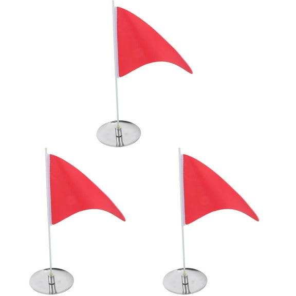 3 Sets Small Golf Flag Golfing Flag Golf Hole Cup Tray Golf Practice Tool