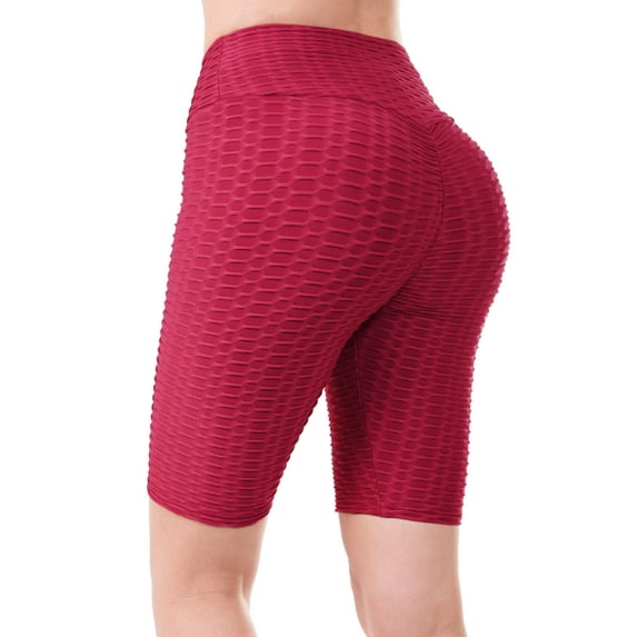 MixMatchy Women's Solid High Waist Luxury Scrunch Butt Lifting Biker Shorts