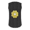 thumbnail image 4 of Girls Summer Floral Tank Tops Curved Hem Sleeveless Square Neck T-Shirts Polka Dot Graphic Tees Loose Fit Shirt Black， 9-10 Years, 4 of 6