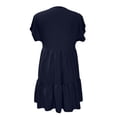 thumbnail image 5 of Daznico Women's V Neck Short Sleeve Tiered Mini Dress, Casual Solid Summer Dress for Everyday Wear,XXL, 5 of 5