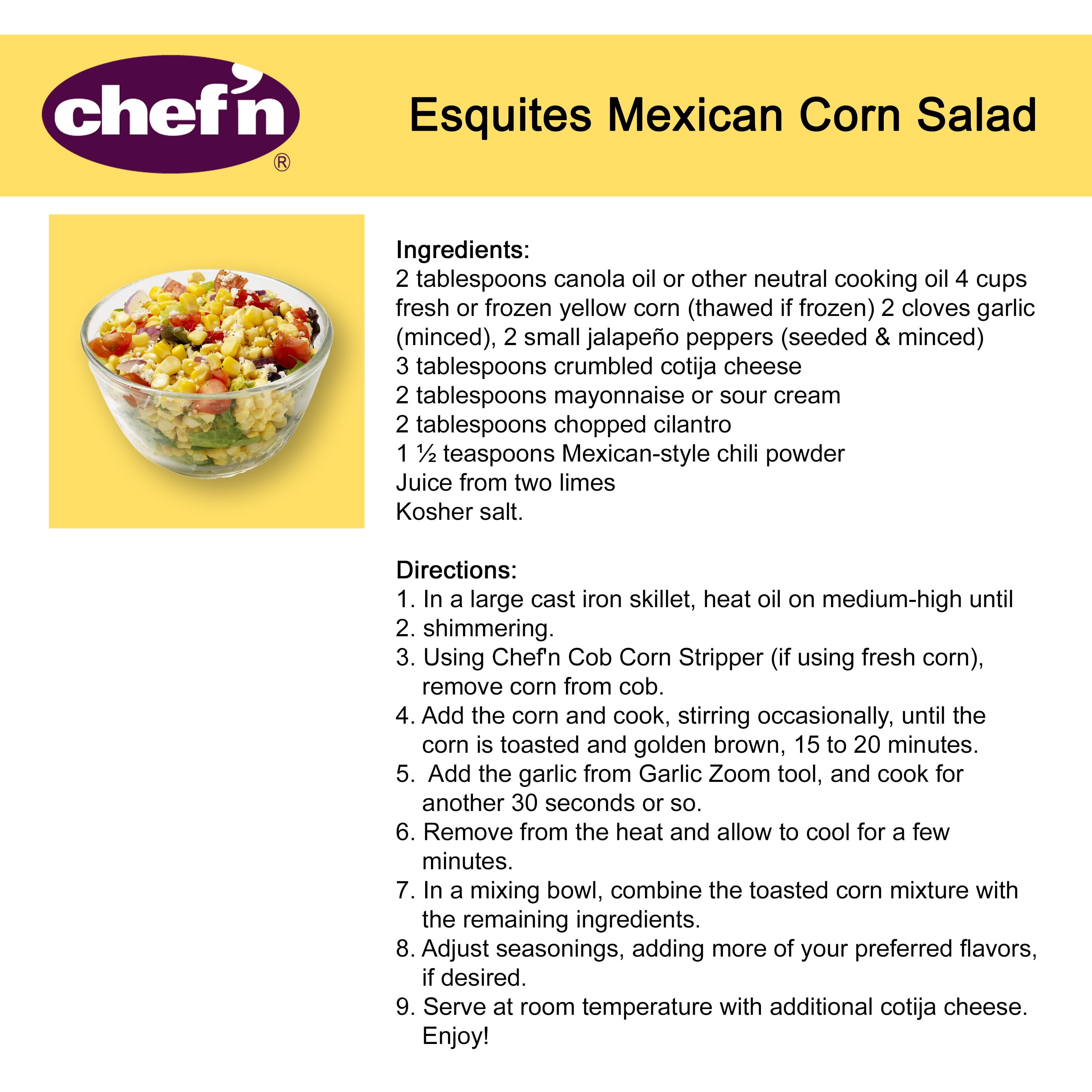 Chef'n Cob Corn Stripper in Yellow, Metal Stainless Steel