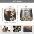 thumbnail image 2 of Yayeee Ashtray with Lid for Cigarette Smokeless Stainless Steel Home Ash Holder, Black Skeleton, 2 of 7