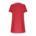 thumbnail image 4 of Cethrio Summer Dresses for Girls 2025, Short Sleeve V Neck Casual Midi Dresses Shirts Dresses Red Size 12, 4 of 4