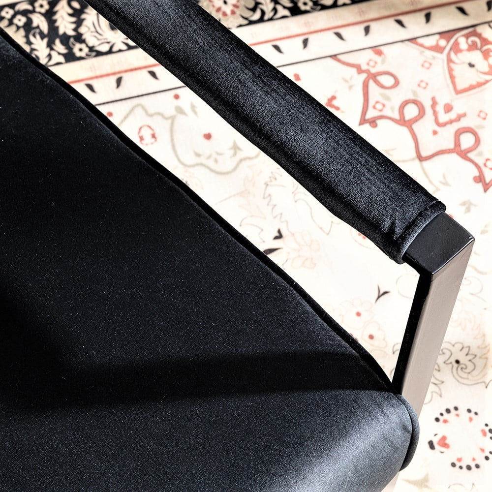 US Pride Furniture Hosam 25.4" Velvet Upholstery Metal Arms Chair Black