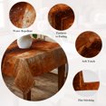 thumbnail image 5 of Burnt Orange Table Cloth Waterproof Tablecloths, Oil Painting Modern Abstract Art Vintage Tablecloth Dining Table Cover for Kitchen Party Tabletop Outdoor, Square Tablecloth 60x60 Inch, 5 of 9