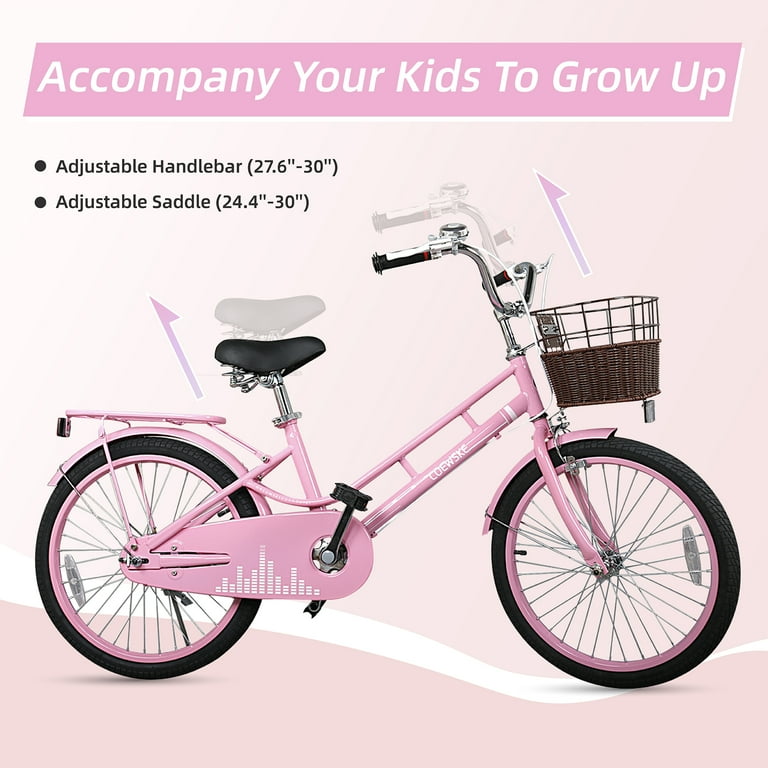 Coewske Kids Bike 20 inch Boys Girls Bicycle with Hand Brake and Kickstand Pink