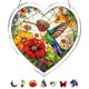 thumbnail image 4 of Acrylic Heart-shaped Puzzle Wind Chime Pendant 94-Piece Puzzle Porch Garden Wind Chime, 4 of 9