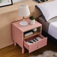 thumbnail image 3 of Nightstand, Modern Bedside Tables End Tables With Drawer And Open Shelf, Solid Wood Leg Support, Compact Sofa Side Tables For Bedroom Living Room Dorm, 3 of 9