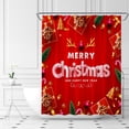 thumbnail image 2 of Red Christmas Shower Curtain Merry Christmas Winter Xmas Holiday Party Happy New Year Bathroom Decor Polyester Curtains with Hooks, 2 of 2
