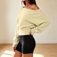 thumbnail image 7 of cocolona Off Shoulder Cropped Sweatshirts for Women Solid Color Long Sleeve Casual Shirts Sporty Trendy Fall Outfits, 7 of 7