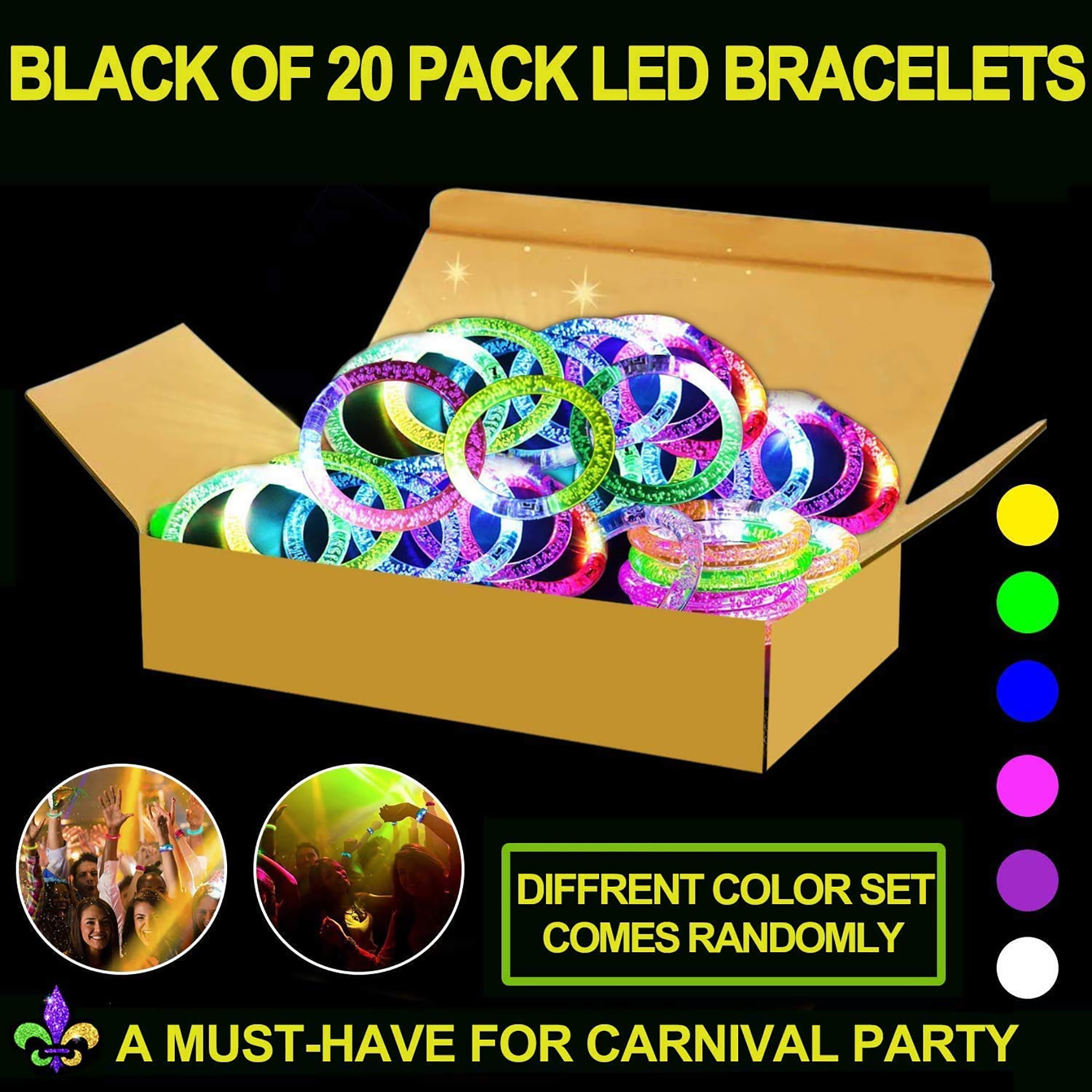 Purple Glow in the Dark Fortune Bracelets - 2 Pack