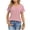 Pink, variant on Paiwinds Women's Pocket Detail V-Neck Short Sleeve Pullover Blouse - Soft Polyester Cotton Blend Casual Top for Daily Wear, Errands & Relaxed Outings