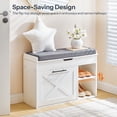 thumbnail image 4 of HOOBRO Shoe Storage Bench with Cushion, 31.5" L Entryway Bench with Flip-Open Storage Box, Wooden Shoe Bench with Flip Drawer and Adjustable Shelf for Hallway, Living Room, White and Gray WG55HX01, 4 of 10