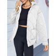 thumbnail image 6 of Womens Quilted Puffer Jacket Hooded Long Sleeve Zip Up Winter Coat Lightweight Warm Jackets with Pockets, 6 of 11