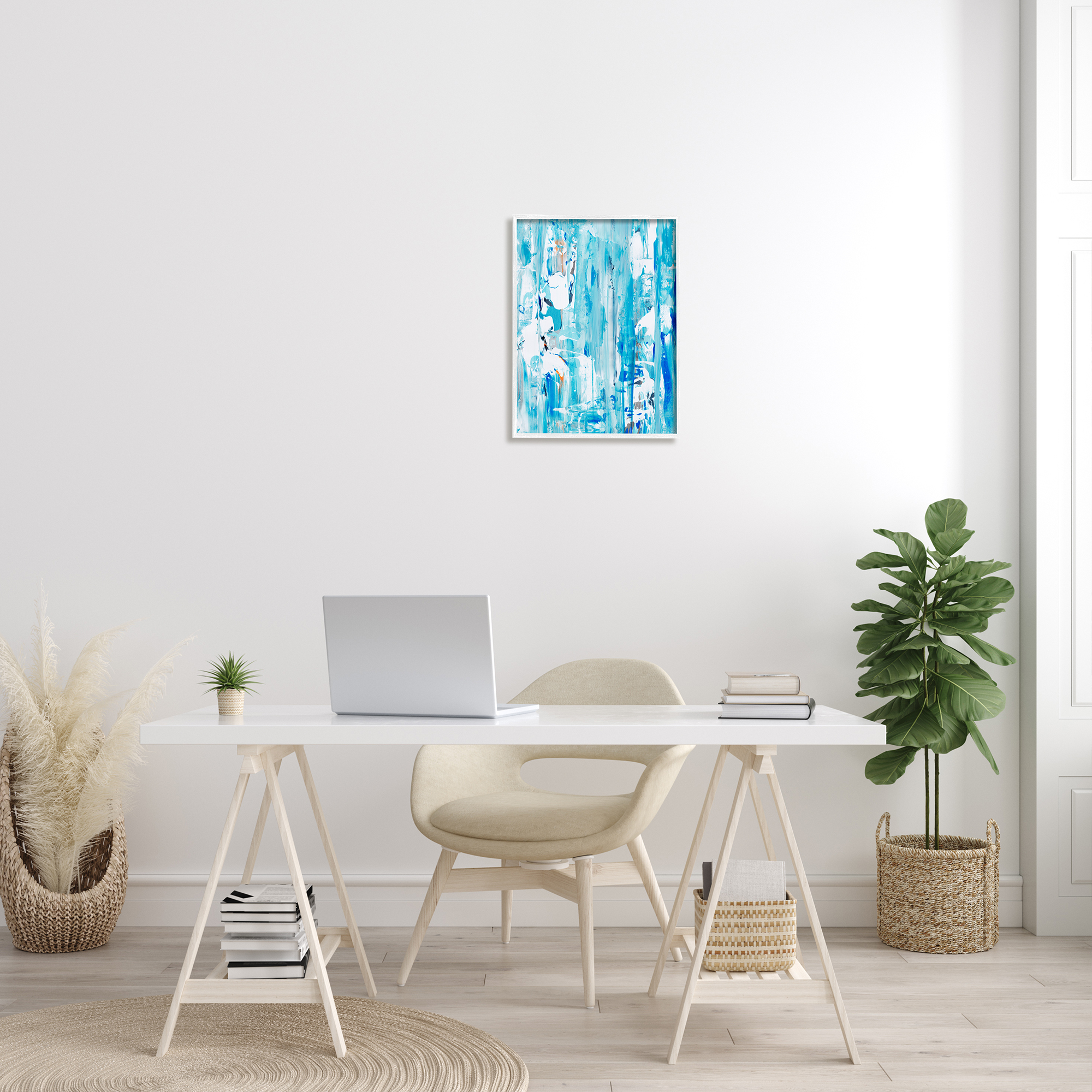 Stupell Industries Busy Blue Chaotic Abstraction Interlaced Fluid Movement, 16 x 20, Designed by Jeff Iorillo