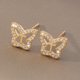 thumbnail image 1 of Pendientes sencillos con inicial A y un dulce encanto, pendientes de mariposa con circonitas con incrustaciones de cobre y pendientes explosivos, 1 of 6
