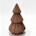 thumbnail image 2 of PONPRNGY 1Pc Woven Christmas Trees Decor, Artificial Christmas Tree Decorations for Home Party Table Village Craft Indoor Outdoor Vintage Christmas Decor, 2 of 7