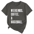 thumbnail image 2 of Séductiva T-Shirt à Manches Courtes pour Femmes jusqu'à 50 % de Réduction T-Shirt Imprimé Baseball Café Weekends Coton Col Rond Manches Courtes Décontracté, 2 of 4