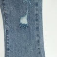 thumbnail image 3 of KIDSCOOL SPACE Big Girls Jeans,Ripped Holes Stretchy Bell-bottom Slim Boot Cut Denim Pants,Blue,7-8 Years, 3 of 5