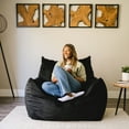 thumbnail image 5 of Big Joe Imperial Lounger Foam Filled Bean Bag Armchair with Removable Cover, Black Plush, Soft Polyester, 4 feet Big, 5 of 11