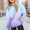 thumbnail image 2 of YIWULA Girls Hoodie Classic Colour Gradient Lined Hoodie Comfortable Soft Warm Fashionable Tie Dye Print Casual(7-8 Years,Sky Blue), 2 of 6