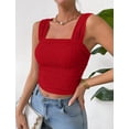 thumbnail image 6 of IWEMEK Casual Sleeveless Tops for Women Lightweight Chic Sexy Tank Tops Pure Color Summer Camisole Top 2 Pk-Black/Red, 6 of 8