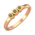 thumbnail image 2 of Round Shape Peridot Stackable Women Ring 925 Sterling Silver Rose Vermeil Delicate Jewelry, 2 of 4