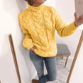 thumbnail image 1 of Suéter de estilo europeo y americano para mujer, suéter holgado de temperamento, suéter de color sólido con cuello alto y giro a la moda, 1 of 6