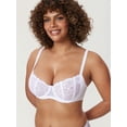 thumbnail image 4 of DELIMIRA Women's Balconette Lace Bra Plus Size Sexy See Through Unlined Underwire Bras, 4 of 5