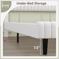 thumbnail image 4 of 4 EVER WINNER Full Size Bed Frame, Full Size Upholstered Platform Bed Frame with Vertical Channel Tufted Headboard, White Full Bed Frame, White, 4 of 8