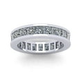 thumbnail image 3 of Natural 3.90Ct Princess Cut Diamond Channel Set Women's Anniversary Wedding Eternity Band Ring Platinum F VS1, 3 of 3