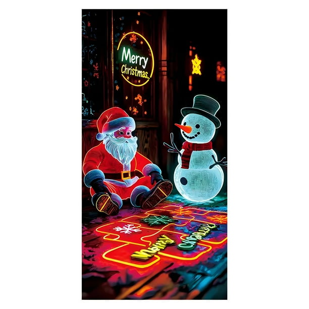 Cortina luminosa para fiestas festivas y Papá Noel