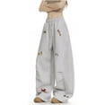 thumbnail image 3 of Men's Women's Baggy Jogging Bottoms Dachshund Graphic Sweatpants Drawstring Casual Trousers Y2K Streetwear Sports Trousers With Pockets Unisex Vintage Wide Leg Pants Grey, 3 of 7