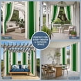 thumbnail image 5 of 1 Panel Outdoor Curtains for Patio Waterproof 54"x95" Green Vintage Weatherproof Privacy Outsides Curtains, Geometric Stripes Simple Lines Grommet Thermal Drapes for Cabana Porch Pergola, 5 of 8