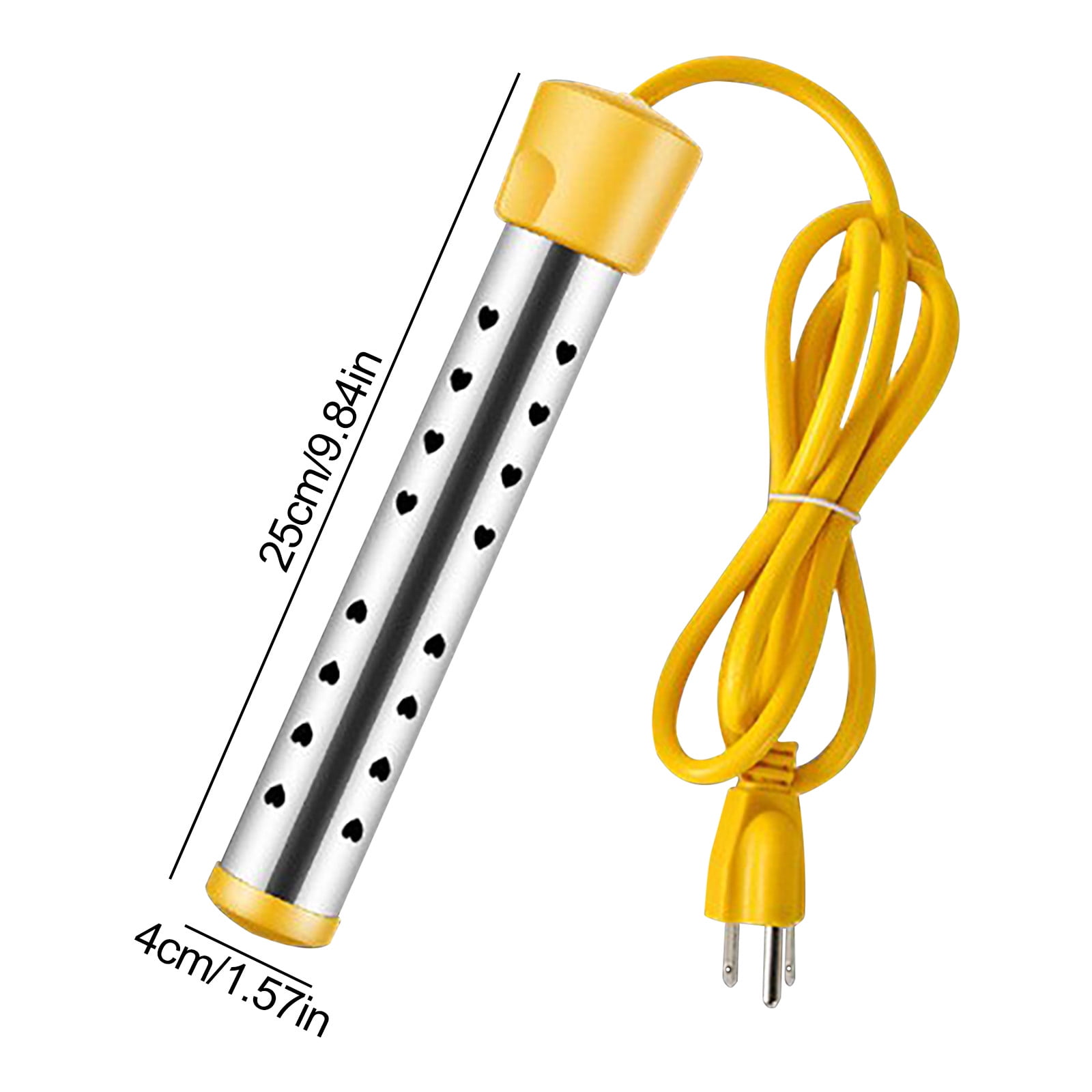 Fnochy Immersion Water Heater, 2000W/2500W Electric Submersible Water Heater with 304 Stainless Steel Guard Cover, Portable Bucket Heater to Heat of Water in Minutes, Yellow
