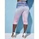 thumbnail image 4 of Tallas de talla grande Dye 3D Imprimir Capri Jeggings Rosegal Leggings de talla grande, 4 of 5