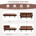 thumbnail image 6 of Giantex Convertible Sofa Bed, Memory Foam Futon Bed w/Adjustable Backrest & Armrests, Upholstered Folding Couch Sleeper for Small Space, Brown, 6 of 10