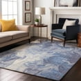 thumbnail image 7 of Addison Rugs Mayfield Premium Machine Washable Transitional Abstract Navy Rectangle Rug, 5' X 7'6" Machine Washable Transitional Abstract Navy Oversized Sherpa Throw Blanket, 7 of 7