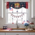 thumbnail image 3 of Independence Day Tie Up Valances Curtain, Adjustable Kitchen Vintage U.S. Flag Star Blue Red Wood Grain America Valances for Windows Decor, Rod Pocket Short Curtains Set for Bedroom/Bathroom, 60"x18", 3 of 9