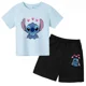thumbnail image 5 of Conjunto de 2 camisetas y pantalones cortos de Disney Stitch para niños de 1 a 14 años, ropa informal de verano de manga corta con estampado de anime para niños, 5 of 5