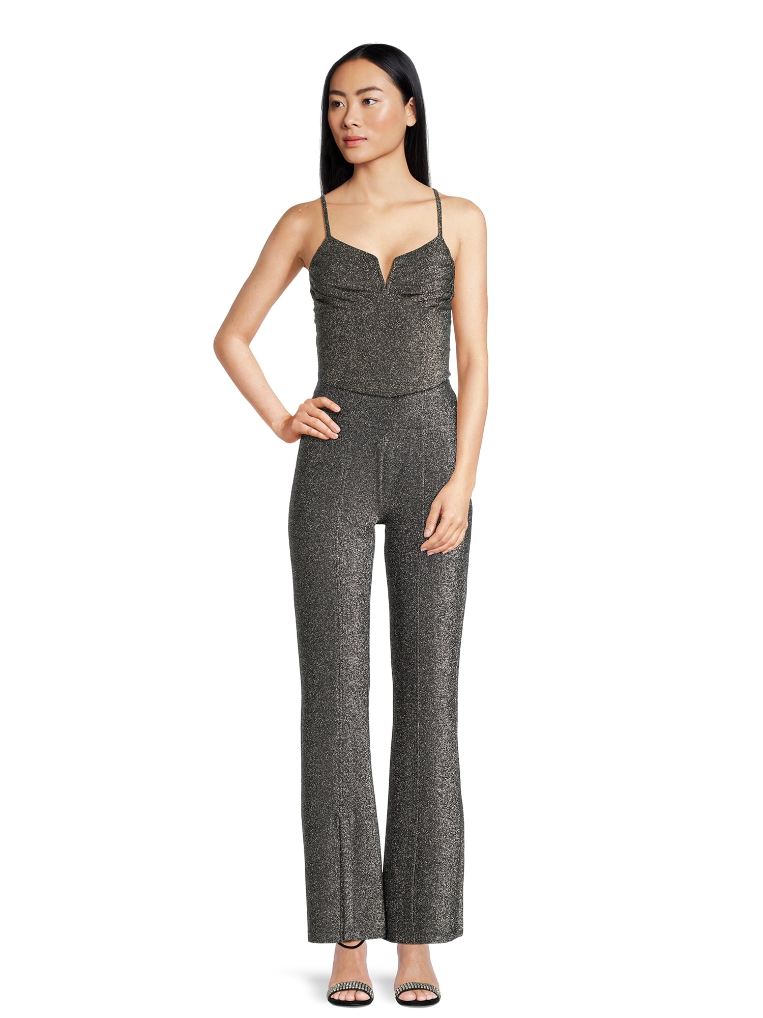 Madden NYC Women's Metallic Pants, 31” Inseam, Sizes XS-XXXL 