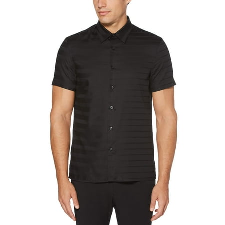 Perry Ellis Sateen Engineered Stripe Short Sleeve Shirt