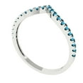 thumbnail image 2 of 0.1725 ctw Wedding Band for Women - 14K White Gold Simulated Turquoise Stackable Eternity Ring, 2 of 6