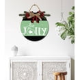 thumbnail image 6 of Be Jolly Sign Front Door Porch Decorations, Round Rustic Wood Hanging Sign for Farmhouse Porch Outdoor Home Holiday Front Door Sign Decor, 6 of 7