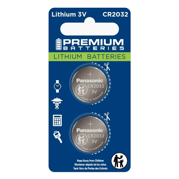 Premium Batteries Panasonic CR2032 3V Child Safe Lithium Coin Cell (2 Count)