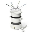 Beautiful 3 Qt Electric Fondue Set with Bonus 2 qt Ceramic Pot, White
