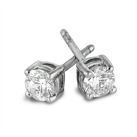 1 2 Carat T W Round Diamond 10kt White Gold Stud Earrings 1 2 Carat T W Round Diamond 10kt White Gold Stud Earrings