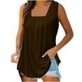 thumbnail image 2 of Womens Summer Clothes Kelon Womens Crop Tank Tops Square Neck Dressy Casual 2026 T Shirts Summer Business Work Basic Tees, L, 2 of 9