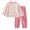 Pink*, variant on OSOLU Children Girls Clothing Sets Long Sleeve Warm Solid Color Homewear Soft Relaxed Classic Outfit Sets